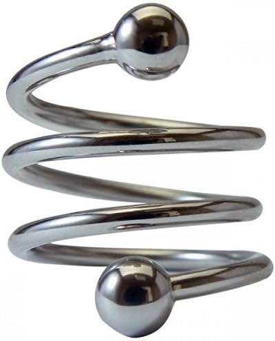 Magnetic Therapy Heavy Spiral Adjustable Ring Silver
