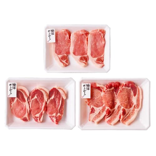 きなぁた瑞浪 [3回定期便] ※チルド配送/お届け地域指定※ 岐阜県産 豚 瑞浪ボーノポーク ステーキ 1kg 食べ比べセット (リブロース・ロース・肩ロース)