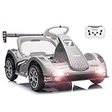 6V Kids Electric Go Kart with Remote Control, All-Terrain Ride-On Car with Bluetooth Music & LED Lights, Rechargeable Drift Kart for Boys & Girls Ages 3-8