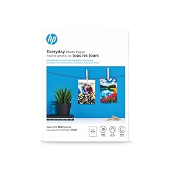 Electronics HP Everyday Photo Paper, Glossy, 5x7 in, 60 sheets (CH097A) Book