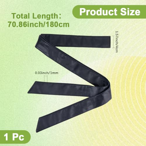 70.5 x 1.6 Inch PU Leather Obi Waist Belt for Women Black Soft Leather Bow Tie Sash Adjustable Retro Wide Knotted Cinch Wrap Belt Band Corset Waistband for Dresses Skirts Shirts Coats2