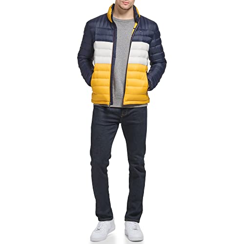 Image of Tommy Hilfiger Mens Embroidered Logo Puffer Jacket