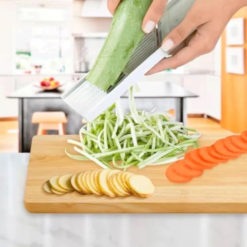 Combo Descascador Ralador Cortador Legumes Frutas Verduras Queijo Boleador 4 Em 1 Dupla Face Proteto