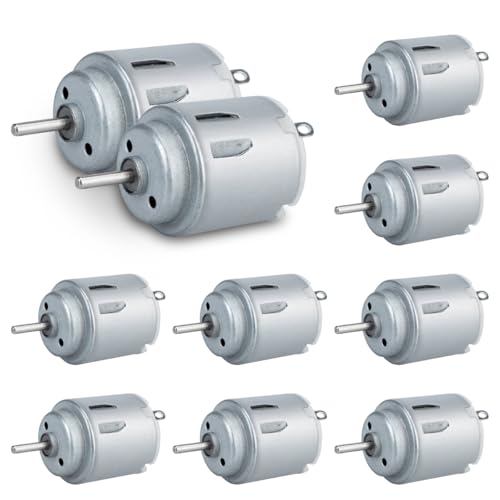 Innfeeltech 10 Piezas Micro Motor DC Pequeño Motor DC Mricor R140 DC 3V-5V 18000RPM para Juguetes de Bricolaje y Experimentos Científicos