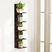 Giantex 5-Tier Wall Shelf, Vertical Floating Shelves, Storage Shelving Unit Display Rack, Wooden Wall-Mounted Organizer Book Shelf for Bedroom, Living Room, Bathroom, Home Decoration, Rustic Brown