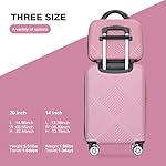 2 Piece Carry on Luggage Set, Airline Approved 20 Inch Luggage with Cosmetic Case HardShell Suitcase with Spinner Wheels, Lightweight Durable Hardside Suitcases Set, Pink - Image 3