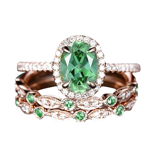 El juego de figuras de anillo de oro rosa art deco nupcial anillo de boda para mujeres caléndulas champú, D, Metal, Sin piedras preciosas