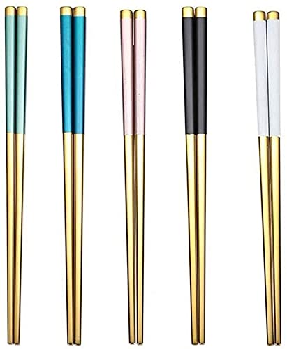 Palillos de acero 304 reutilizables para noches de sushi en casa con vajilla asiática familiar