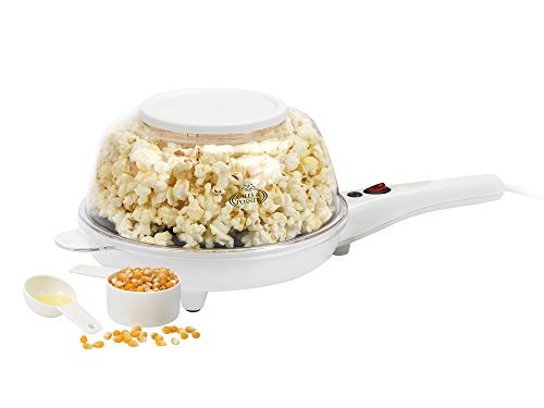 Giles & Posner EK2204 Healthy Fat Free Electric Popcorn Maker with Bowl for Fun Cooking, 800 W, White