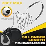 Fida Upgraded Retractable Dog Leash 30ft, Heavy Duty Pet Walking Leash for Medium/Large Breed up to 110 lbs, 360° Tangle-Free Long Retract Dog Lead, Soft Grip, One-Hand Brake, Black - Image 2