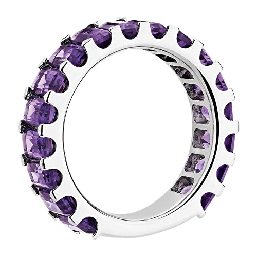 Kaius Jewels 925 Sterling Silver Natural African Amethyst Gemstone Silver Jewelry Woman's Eternity Ring Size Us-9 #TOP1