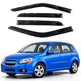 IG Window Visors Fit for 2007-2011 Chevrolet Aveo Hatchback, Out-Channel Rain Guards Vent Wind Deflectors 4PC, Car Accessories for 07-11 Chevy Aveo Hatchback (Excludes Sedan)