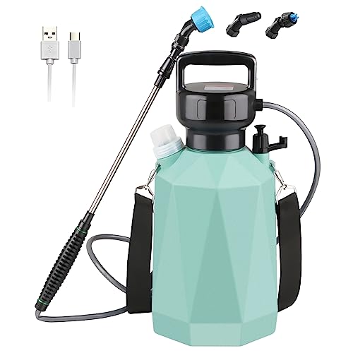 Electric Plant Sprayer 1.35Gallon/5L, Electric Garden Sprayer With Usb Rechargeable Handle, Weed Sprayer With 3 Mist Nozzles, Telescopic Wand, And Shoulder Strap For Lawn And Garden (Green) #TOP11