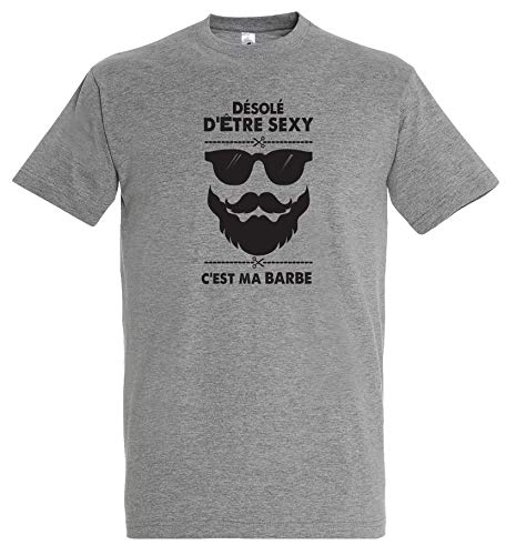 Boutique KKO T-Shirt revendicatif Désolé d'être Sexy, Gris Chiné, L Cover