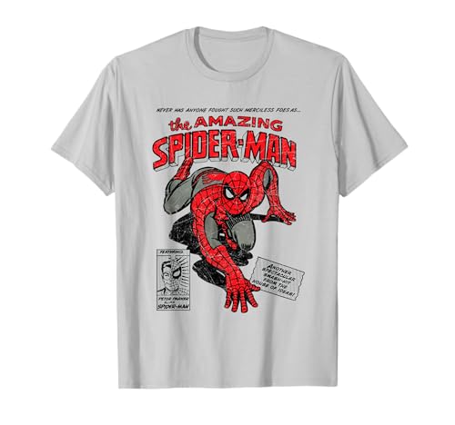 Marvel Spider-Man Retro Comic T-Shirt, Unisex, Kurzarm, Klassische...