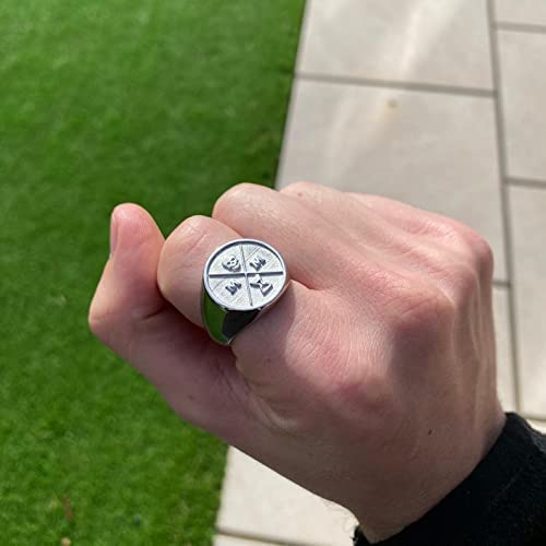 Stoic Store Uk Memento Mori Signet Ring Silver - 316L Stainless Steel Stoic Signet Ring- Momento Mori Ring With 3D Skull Design (Us 11) #TOP4