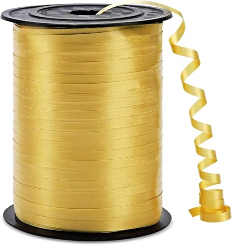 500 Yards Curling Ribbon，Gold Balloon String Ribbon，for Gift Wrapping，Party Decoration, Wedding,Birthday，Art Crafts, Florist Flower