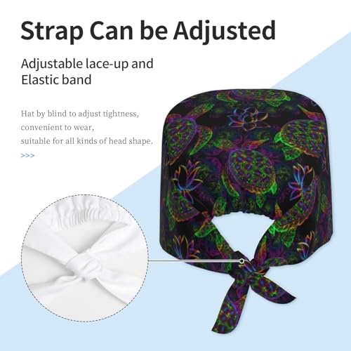 Image of Surgical Caps Men Women, Scrub Cap with Sweatband Adjustable