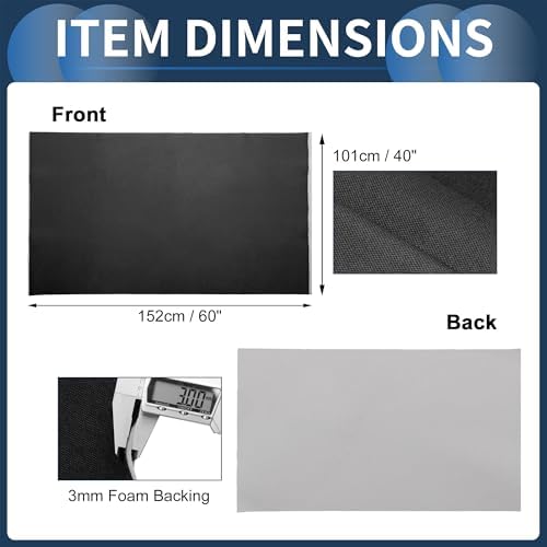 INFINAUTO Headliner Fabric 60" l x 40" W for Car Truck RV SUV Automotive Interior Trim DIY Roof Repair Replacement Foam Backing Breathable Mesh Fabric Black - 3