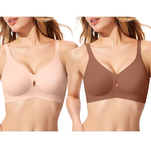 Image of ProKloud Bras for Women No Underwire Wireless Jelly Bras Full Coverage Seamless Push Up Bralettes Support Tshirt Bra