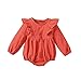 LJHH Fille Body Barboteuse Doux Pyjamas Manches Longues Combinaison Volants Tenues en Coton Chic Combinaison Cadeau Nouveau-né Infantile Costume Baptême Mode Vêtements pour Bébé 0-24 Mois