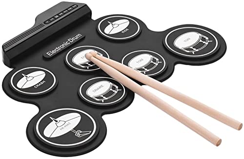Vereisse 7 Pads Electronic Drum Kit Set, Portable Electronic Rolling Up Drumwith Usb Cable Pedals Drum Sticks For Beginners #TOP1