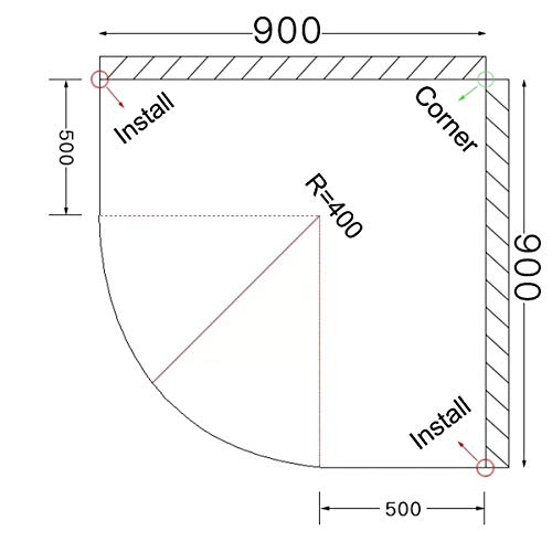 Satisfounder Curved Shower Rod Rustproof Aluminum Alloy Wall Mount Corner Bathroom Shower Curtain Rod Covers Wall Area Of 35 To 35 Inches, Arc Radius 16 Inches #TOP2