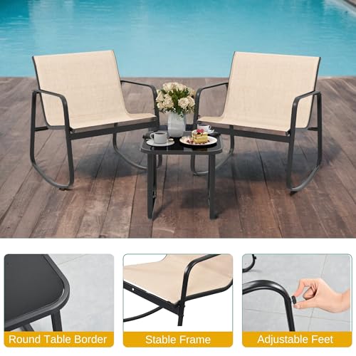20% Off DWVO 3-Piece Patio Bistro Set, 2 Rocking Chairs - Image 6