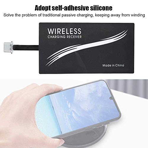 ASHATA 2Pcs Type C QI Charging Receiver Ultra Thin QI Receiver, Electromagnetic Induction 1000mA Fast Charging Receiver for All Type C Cell Phones