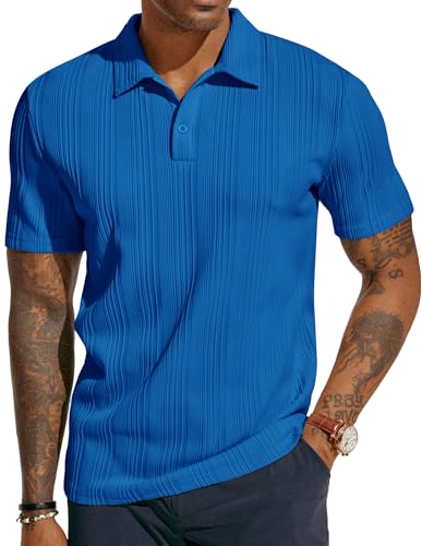 Image of PJ PAUL JONES Mens Polo Shirts Short Sleeve Textured Knit Polos
