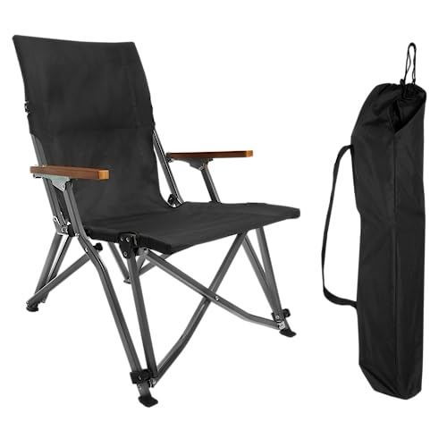 osoltus Faltsessel Lounge Low Campingstuhl Bergen Alu eloxiert (schwarz)