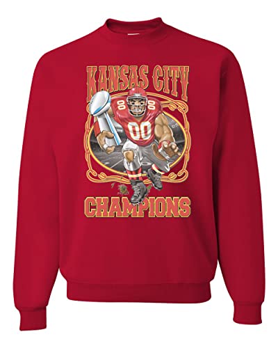 KC Hometown City World Champions KC Fantasy Football Sports Crewneck Graphic Sweatshirt