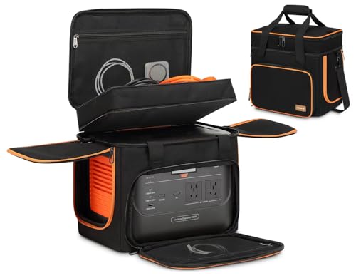 Image of CYUREAY Portable Carrying Case Compatible with Jackery Explorer 1000/1000 v2/880/1500 pro, Flip-top Design, Double-Layer Soft Power Station Storage Bag for Accessories/Charging Cable/Solar Generator