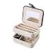 Travel Jewelry Box Double Layer Jewellery Organizer Small Size Storage Case with Mirror for Ring Ear Stud Necklace Birthday