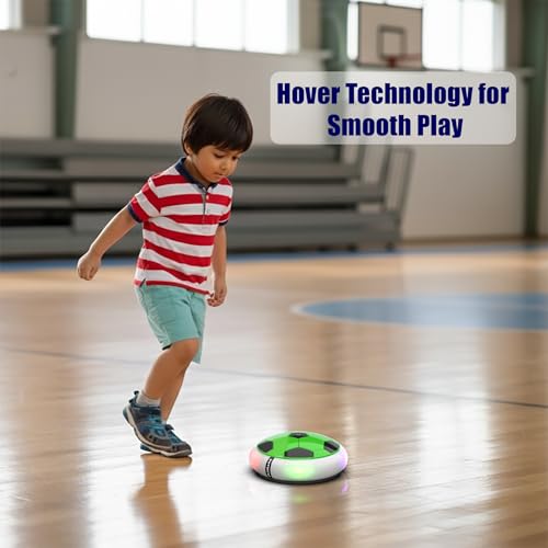 Image of Mirana Air Football Smart Toy for Kids | 3-Mode USB Type-C Rechargeable Hover Ball | Indoor Electric Hoverball with LED Lights | Birthday Gift for Boys & Girls 2 3 4 5 6 7 8 9 10 Years (Green)