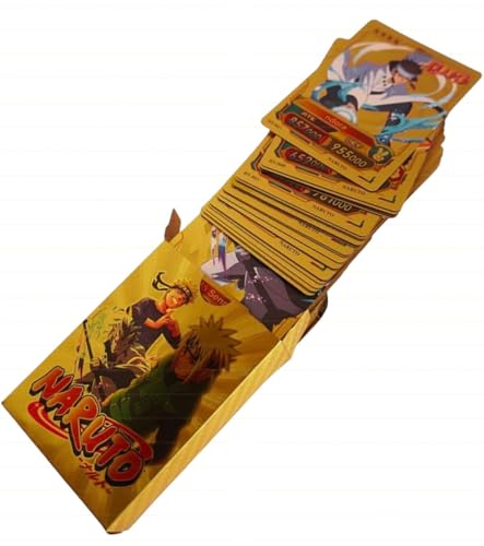 Image of Ultimate Ninja Cards - 55PCS Naruto Anime Collectible Set | Glossy Premium Trading Cards Featuring Iconic Characters | Gift-Ready Pack for Boys, Girls & Otaku Fans (Naruto Gold)