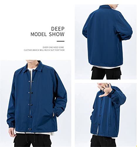 Veste bomber pour homme jaune veste moto décontractée taille L - 7