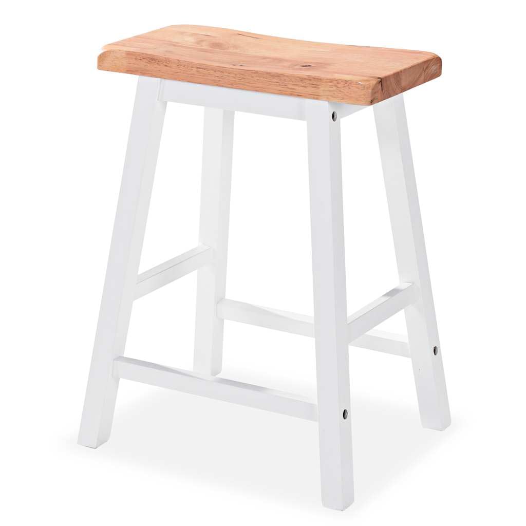 Juego de 3 barras de madera de DM y madera de caucho blanco, compacto con mesa de bar de 108 x 48 x 90,8 cm y 2 taburetes ergonómicos, juego de muebles para comedor y salón