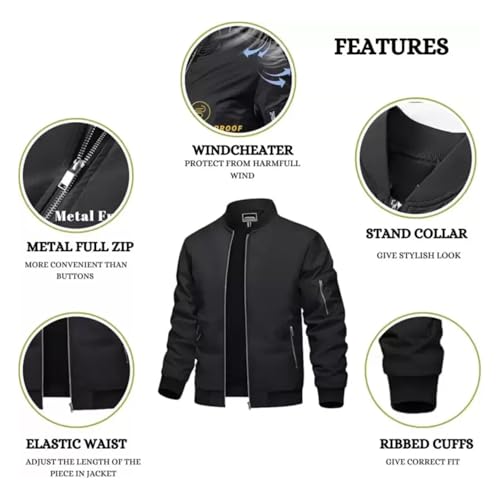 Image of MIA FASHION Jacket for Men Winter Wear Full Sleeves Jacket | Zipper Lightweight Jacket | Casual Bomber Regular Fit