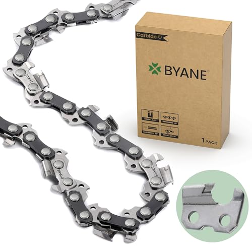 BYANE 12" Carbide Chainsaw Chain, 3/8" LP, 45 Drive Links
