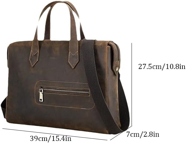 Crazy Horse Cowhide for Men Casual Business Shoulder Computer Bag