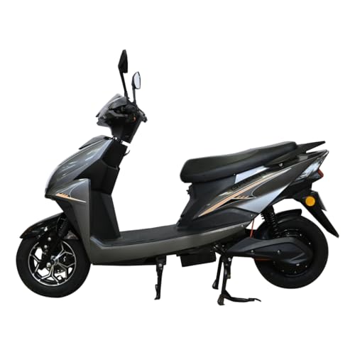 Image of Green Invicta Low Speed Electric Scooter Non RTO 80KM Range Lithium Battery with Portable Charger (Grey)