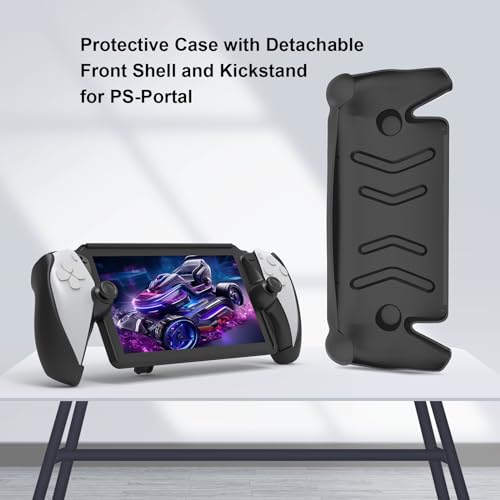 JOYTORN Full Protective Case Cover Compatible with PlayStation Portal Remote Player,PS5 Portal Case with Detachable Front Shell,Frosted Anti-Slip Handheld Design-Black by JOYTORN - Image 5