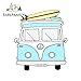 FAFPAY Autocollant de Voiture  13 cm x 11.1 cm pour Bleu Hippie Van Voiture Autocollants réfrigérateur décalcomanie étanche Moto adapté à la décoration SUV