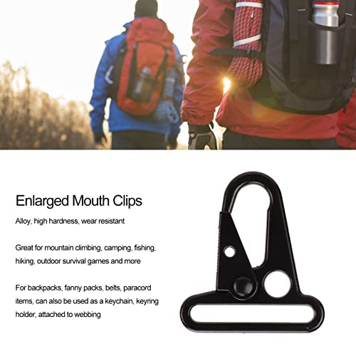 Tactical Gear Clips 10Pcs Enlarged Mouth Clips Metal Keyring Buckle Hang Buckle Sling Clip Keychain Snap Hooks for Outdoor Bag Backpack Molle Webbing Belt - Image 4
