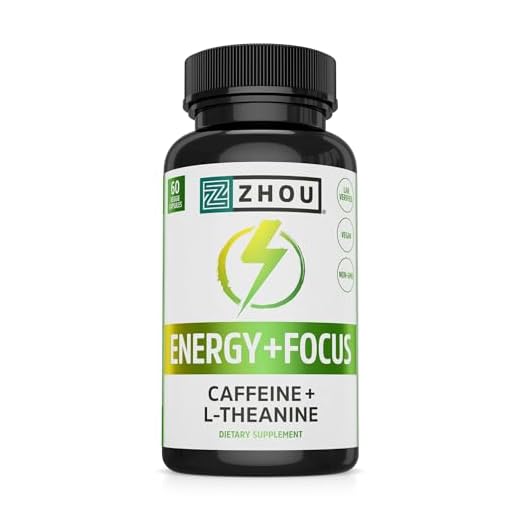 Zhou Natural Caffeine Pills 100mg with L-Theanine 200mg, Nootropic Supplement, Clean Energy, Endurance and MentalFocus, Non-GMO, Vegan, Gluten-Free, 60 Capsules