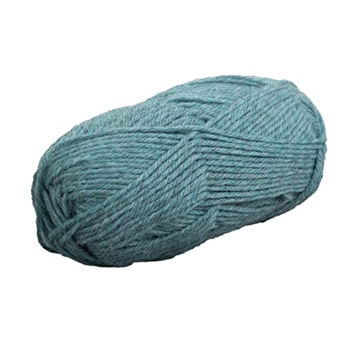 Image of Knit Picks Wool of the Andes Blue 100% Wool Yarn Pack for Knitting | 10 skeins (500g total) of soft worsted weight crocheting yarn in Fjord Heather color, good for felting.