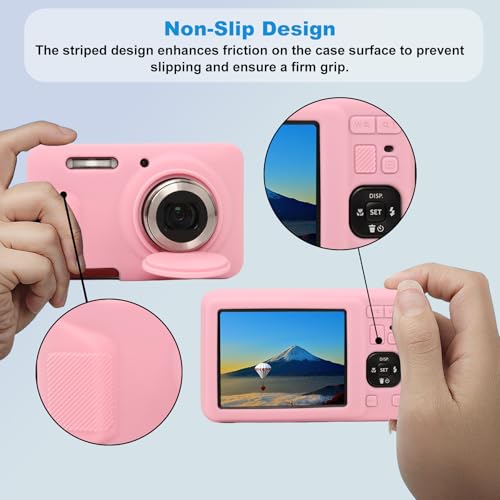 Funda silicona rosa para cámara Kodak Pixpro FZ55 miniatura 5