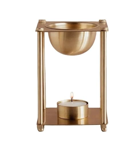 Essential Oil, Brass Wax Burner | Chic Lumiere Brass Diffuser for Essential Oils, Bakhoor, Wax Melts for Aromatherapy, Relaxing Scents & Soothing Ambience for Home, Office & Spa (BR1)