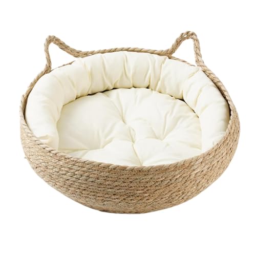 Cama tejida para gatos nido natural transpirable lavable de interior 2